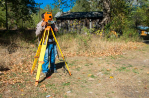 land surveyor collecting data on-site
