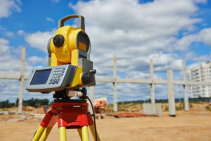 land survey equipment at construction site